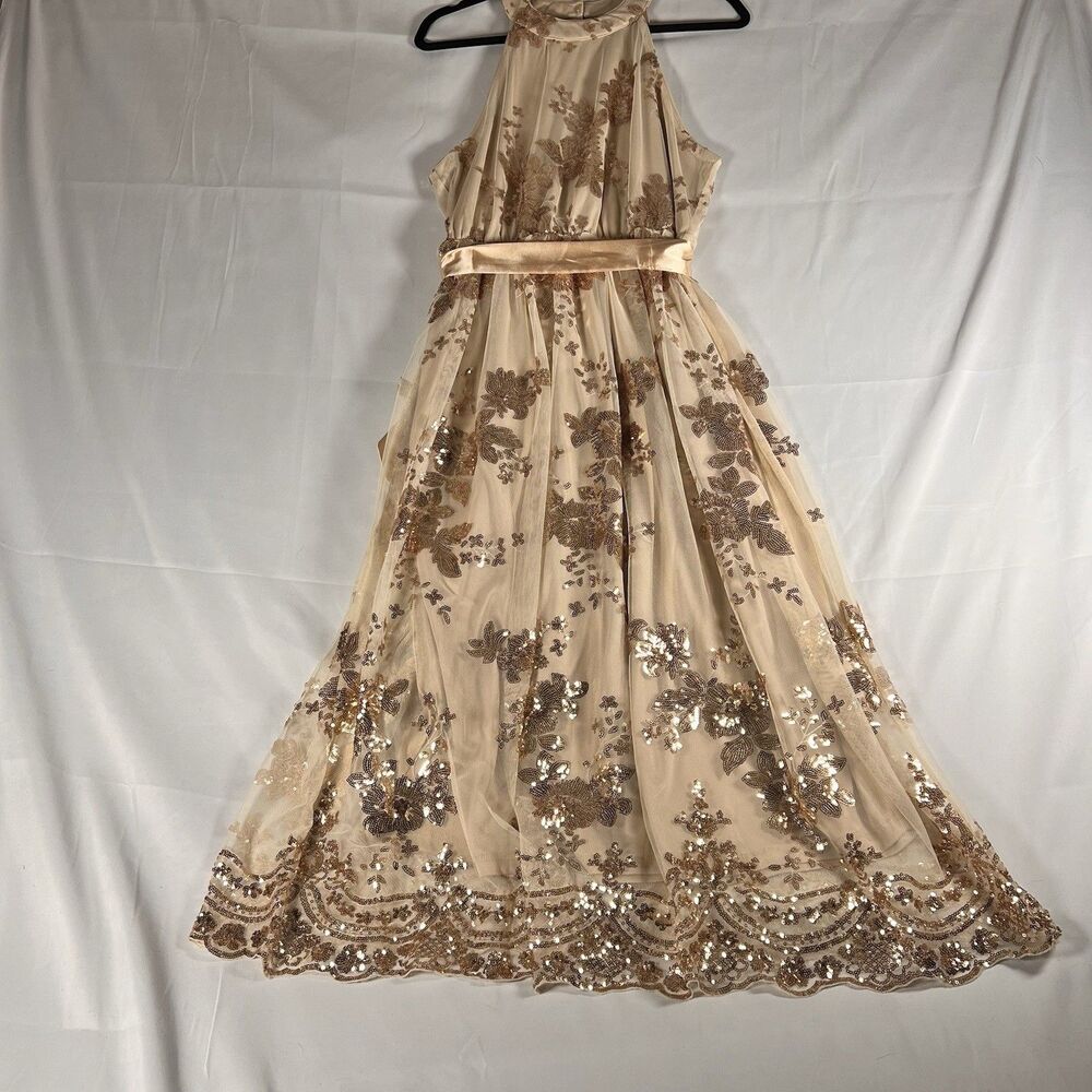 Shein Gold Dress Formal xL